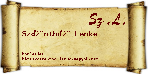 Szánthó Lenke névjegykártya